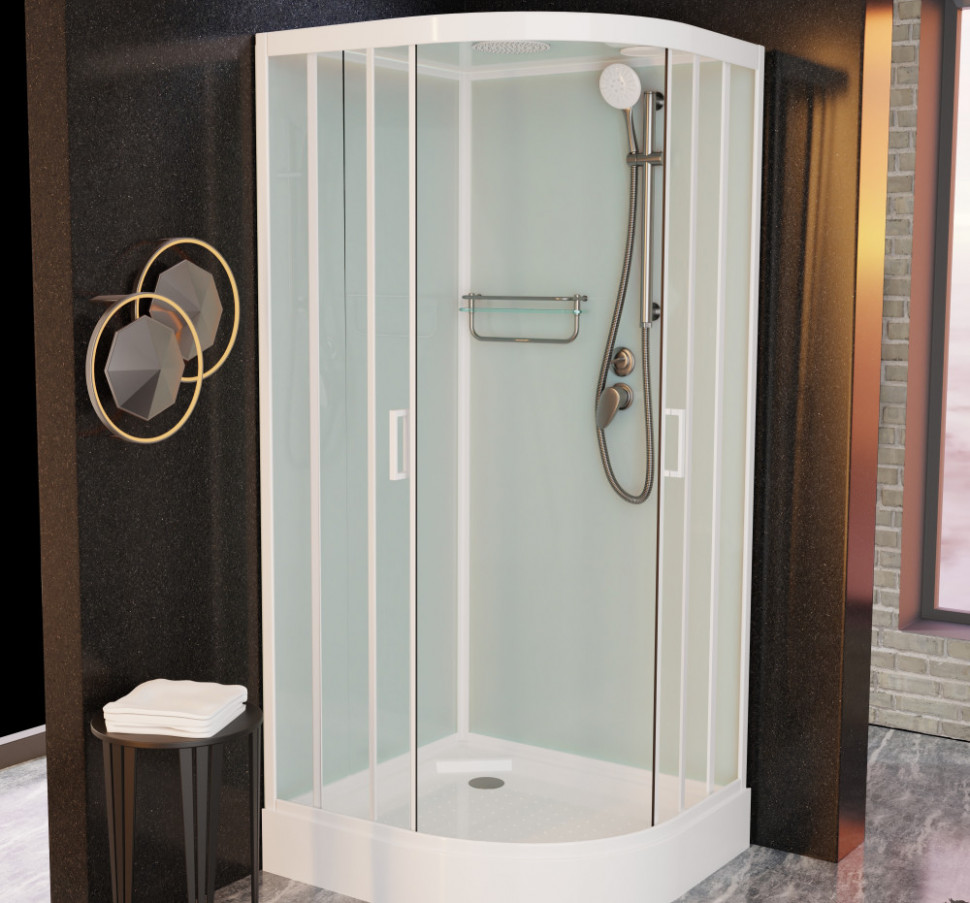 Душевая кабина Frank F408 М White	 матовое стекло 80х80 см, 20001