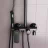 Душевая система Damixa Apollo DX220910300 стойка с тропическим душем, смесителем, черная матовая