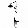 Душевая система Damixa Apollo DX220910300 стойка с тропическим душем, смесителем, черная матовая