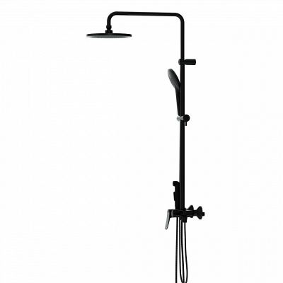 Душевая система Damixa Apollo DX220910300 стойка с тропическим душем, смесителем, черная матовая