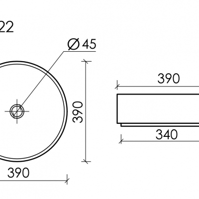 Умывальник CERAMICANOVA Element чаша накладная круглая (цвет Голубой Матовый) CN6022ML