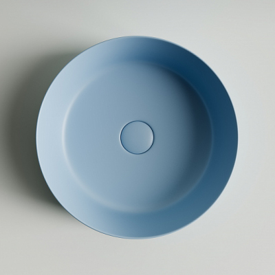 Умывальник CERAMICANOVA Element чаша накладная круглая (цвет Голубой Матовый) CN6022ML