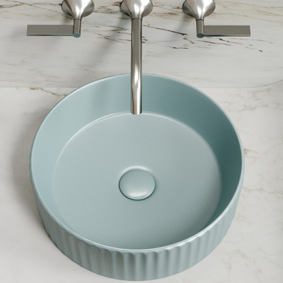 Умывальник CERAMICANOVA Element чаша накладная круглая (цвет Зеленый Матовый) CN6057MLG