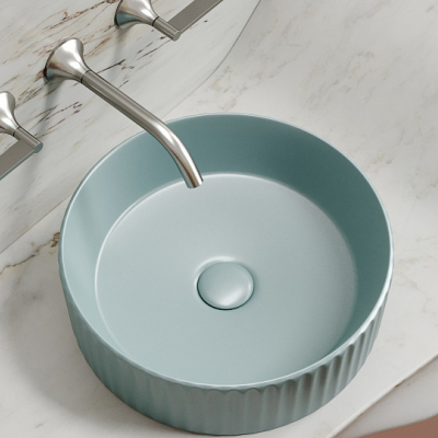Умывальник CERAMICANOVA Element чаша накладная круглая (цвет Зеленый Матовый) CN6057MLG