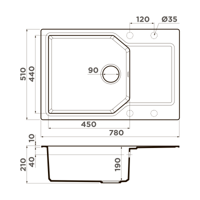 Кухонная мойка Omoikiri Yonaka 78-LB-GR Artgranit/leningrad grey, 4993339