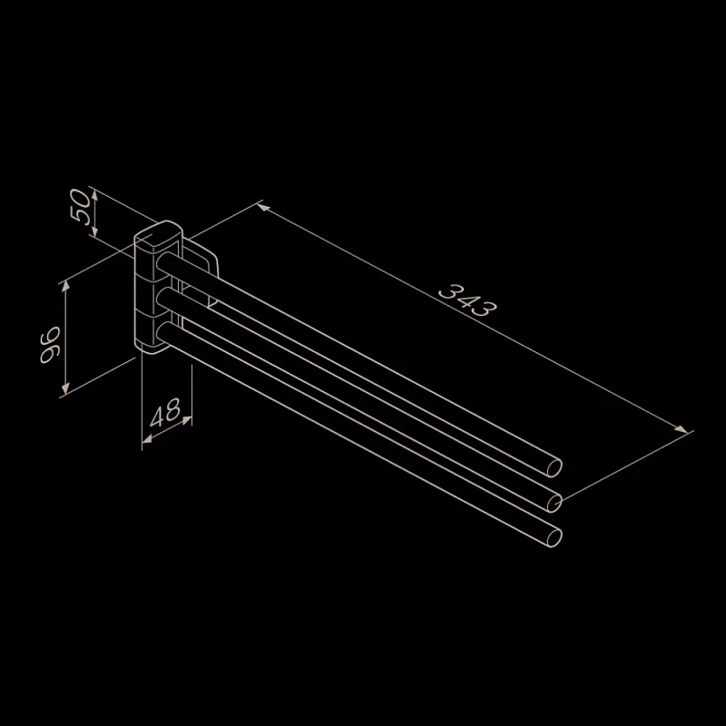 Вешалка для полотенец AM.PM Gem A9032722 поворотная тройная черная