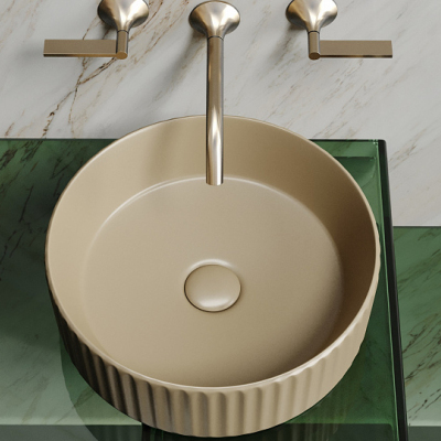 Умывальник CERAMICANOVA Element чаша накладная круглая (цвет Капучино Матовый) CN6057MC