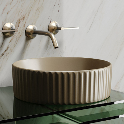 Умывальник CERAMICANOVA Element чаша накладная круглая (цвет Капучино Матовый) CN6057MC