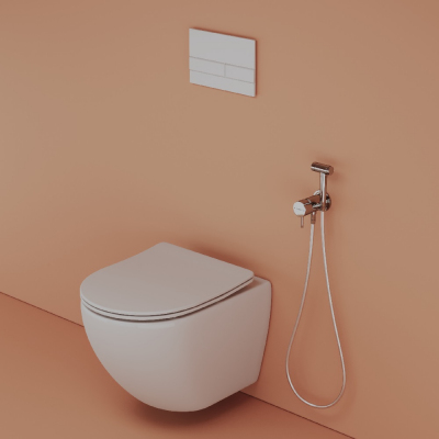 Гигиенический душ SANCOS Atom со смесителем, цвет хром глянцевый, SC2001CH