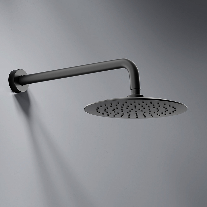 Встраиваемая душевая система Damixa Scandinavian Pure 936520300 черная: тропический верхний душ, ручной душ