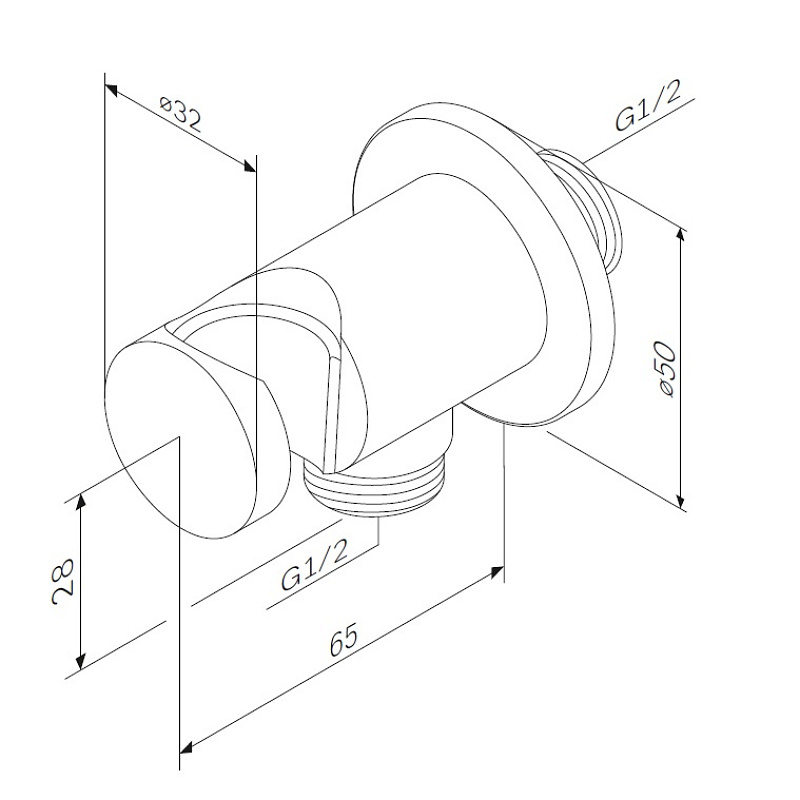 Шланговое подключение AM.PM F0602100 с держателем хром