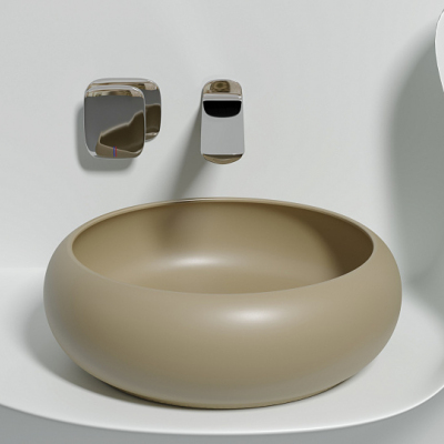 Умывальник CERAMICANOVA Element чаша накладная круглая (цвет Капучино Матовый) CN6050MC