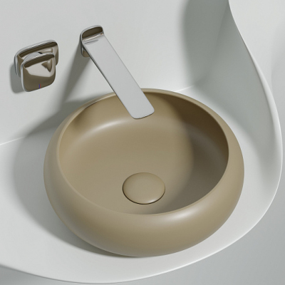 Умывальник CERAMICANOVA Element чаша накладная круглая (цвет Капучино Матовый) CN6050MC