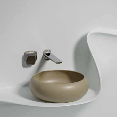 Умывальник CERAMICANOVA Element чаша накладная круглая (цвет Капучино Матовый) CN6050MC