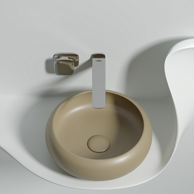 Умывальник CERAMICANOVA Element чаша накладная круглая (цвет Капучино Матовый) CN6050MC