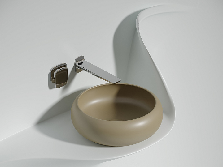 Умывальник CERAMICANOVA Element чаша накладная круглая (цвет Капучино Матовый) CN6050MC