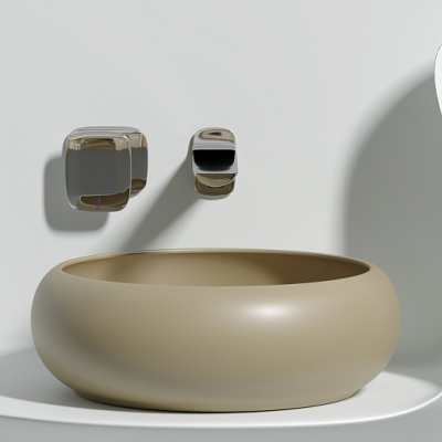 Умывальник CERAMICANOVA Element чаша накладная круглая (цвет Капучино Матовый) CN6050MC