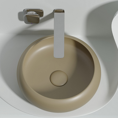 Умывальник CERAMICANOVA Element чаша накладная круглая (цвет Капучино Матовый) CN6050MC