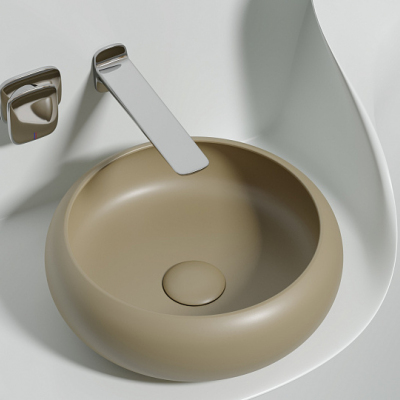 Умывальник CERAMICANOVA Element чаша накладная круглая (цвет Капучино Матовый) CN6050MC