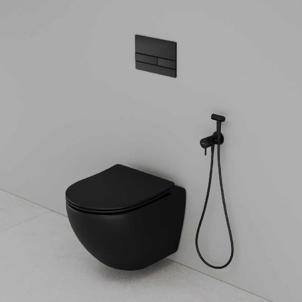 Гигиенический душ SANCOS Atom со смесителем, цвет черный матовый, SC2001MB