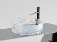 Умывальник CERAMICANOVA Cristal чаша накладная круглая (цвет неон) 360 мм CN6059