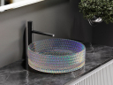 Умывальник CERAMICANOVA Cristal чаша накладная круглая (цвет неон) 360 мм CN6059