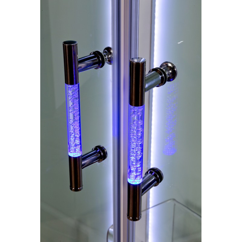 Душевая кабина DTO A 102 L LED с кнопкой и гидромассажем (120x80)