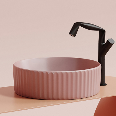 Умывальник CERAMICANOVA Element чаша накладная круглая (цвет Розовый Матовый) CN6057MP