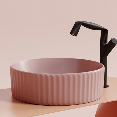 Умывальник CERAMICANOVA Element чаша накладная круглая (цвет Розовый Матовый) CN6057MP