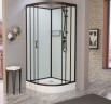 Душевая кабина Frank F409 М Black без крыши матовое стекло 90x90 см, 20043