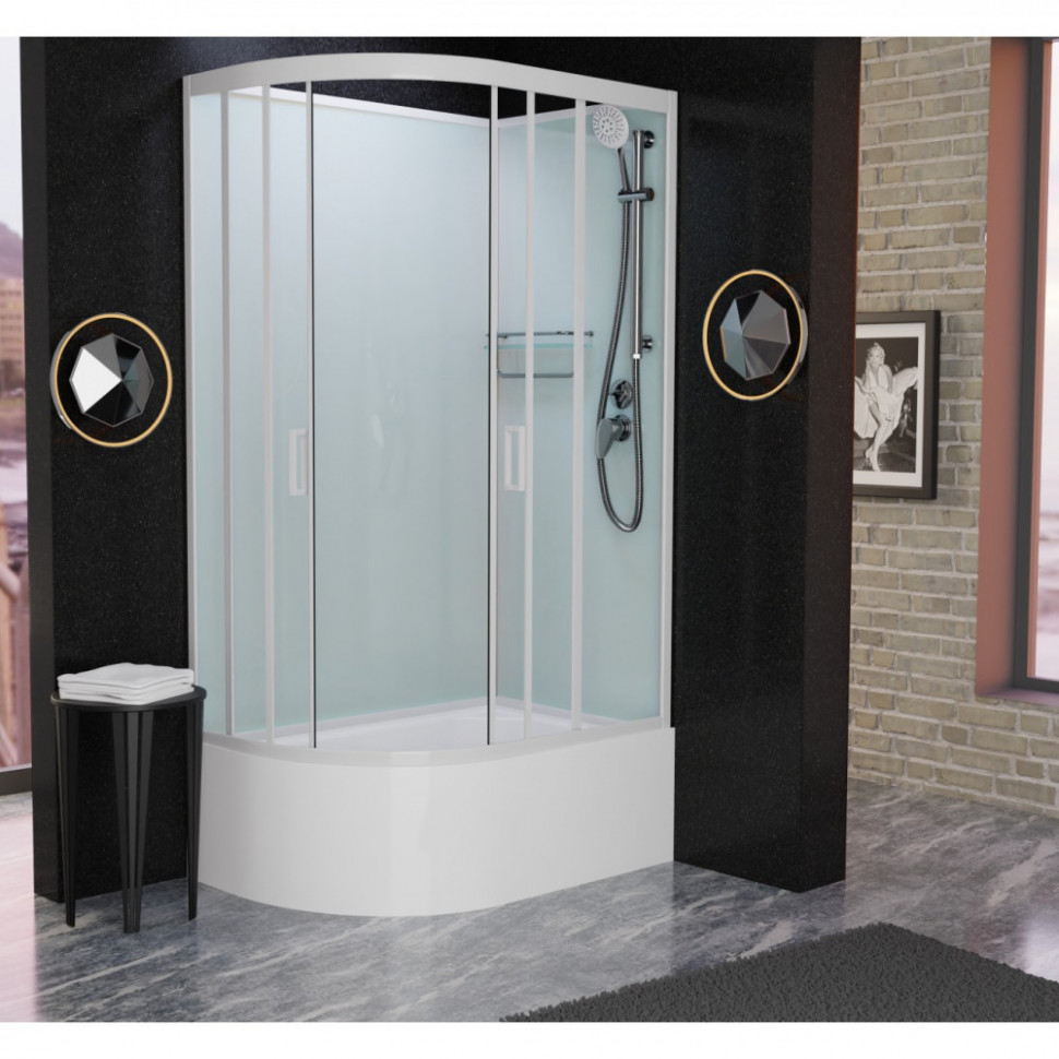 Душевая кабина Frank F412/2R White без крыши 120x80 см, 138009