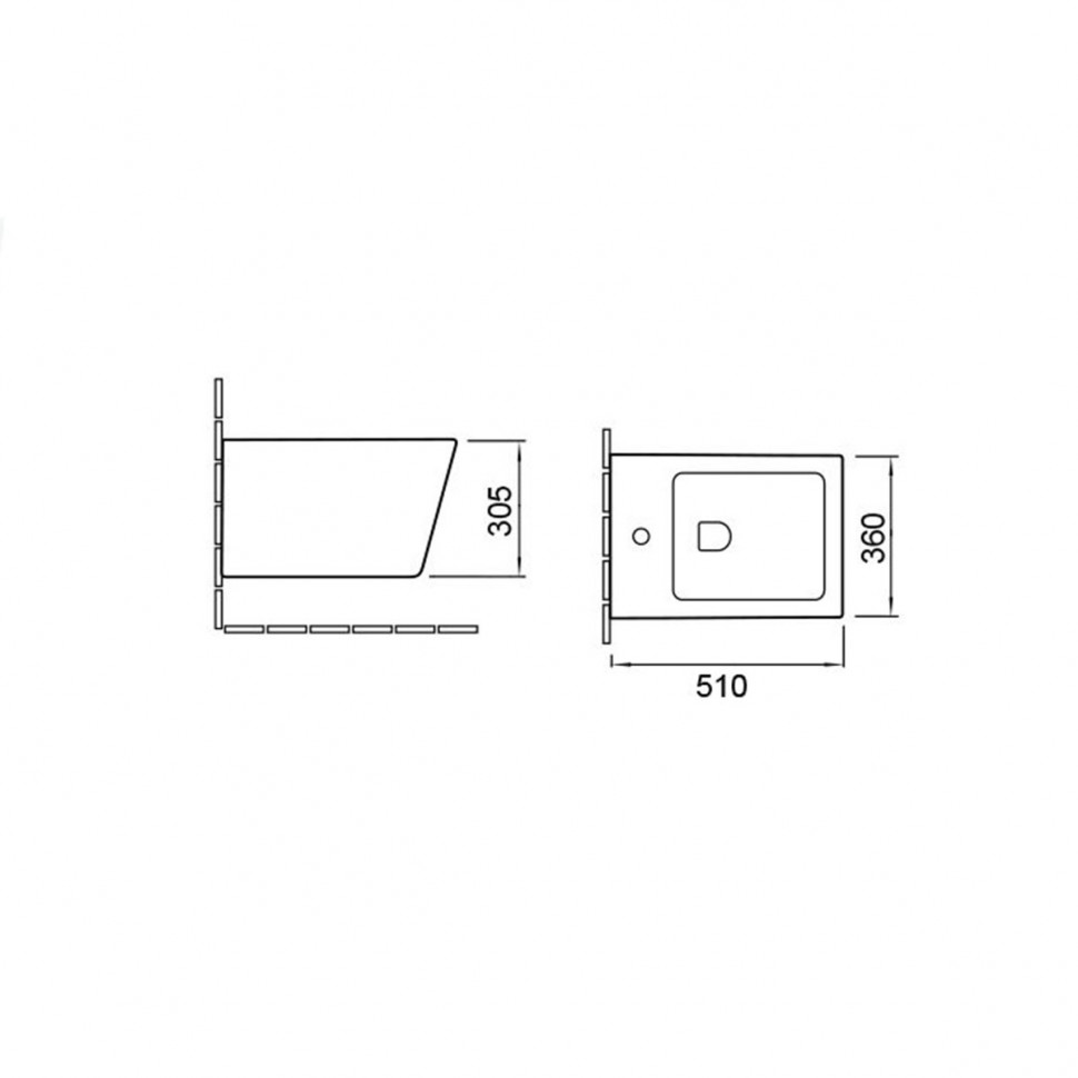 Биде подвесное Q-Line VB1-12G1B, цвет золото/черный