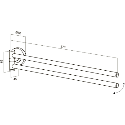 Вешалка для полотенец AM.PM Bliss L A5532664 поворотная двойная хром