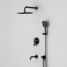 Встраиваемая душевая система AM.PM X-Joy FB85A3RH42 черный: тропический верхний душ, излив с душевой лейкой