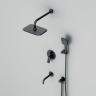 Встраиваемая душевая система AM.PM X-Joy FB85A3RH42 черный: тропический верхний душ, излив с душевой лейкой