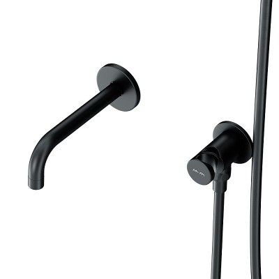 Встраиваемая душевая система AM.PM X-Joy FB85A3RH42 черный: тропический верхний душ, излив с душевой лейкой