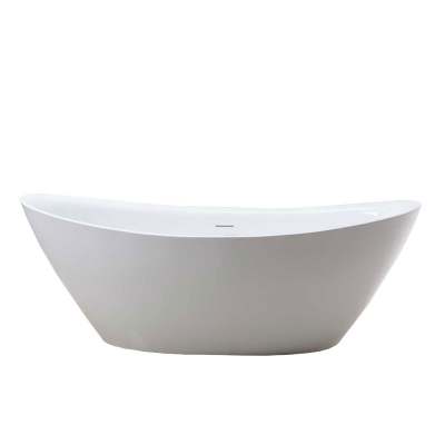 Ванна акриловая Vincea VBT-203, цвет белый, щелевой перелив, слив хром