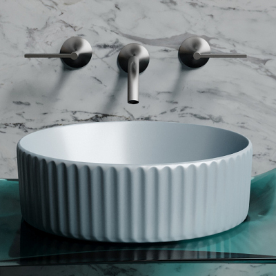 Умывальник CERAMICANOVA Element чаша накладная круглая 360 мм (цвет Серо-Голубой Матовый) CN6057MHL
