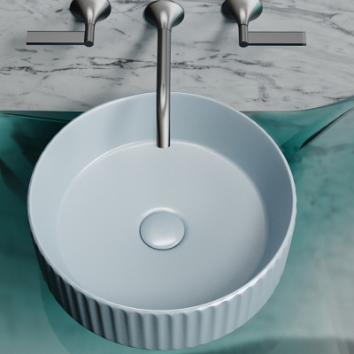 Умывальник CERAMICANOVA Element чаша накладная круглая 360 мм (цвет Серо-Голубой Матовый) CN6057MHL