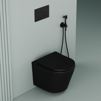 Гигиенический душ SANCOS Start со смесителем, цвет черный матовый, SC1001MB