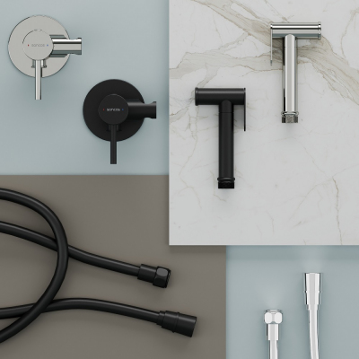 Гигиенический душ SANCOS Start со смесителем, цвет черный матовый, SC1001MB