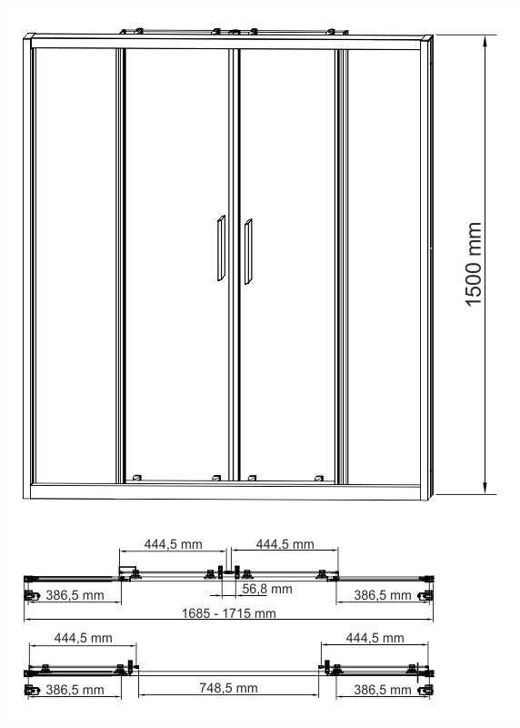 Стеклянная шторка на ванну Wasserkraft Lippe 45S02-170