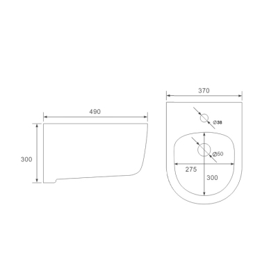 Биде подвесное Evo VB1-34S, цвет белый