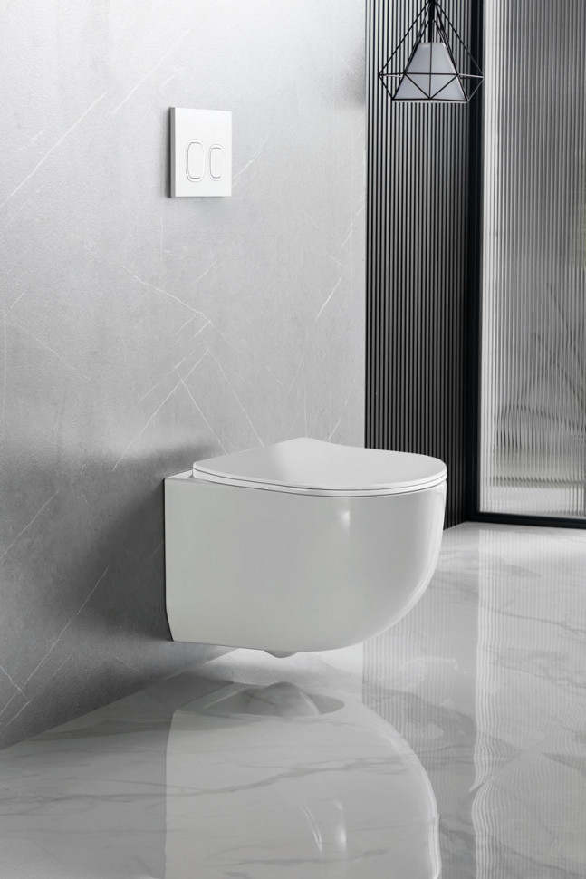 Унитаз подвесной Tornado Globo VT1-52T цвет белый, ультратонкое soft-close сиденье