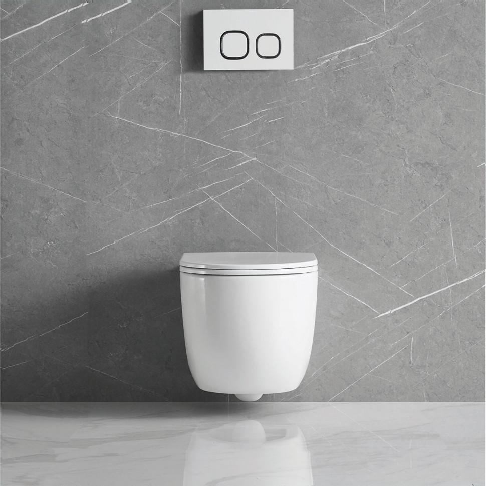 Унитаз подвесной Tornado Globo VT1-52T цвет белый, ультратонкое soft-close сиденье