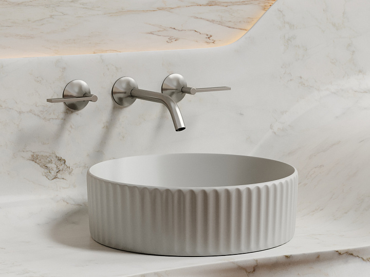 Умывальник CERAMICANOVA Element чаша накладная круглая 360 мм (цвет Серый Матовый) CN6057MSG