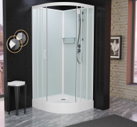 Душевая кабина Frank F409 М White без крыши матовое стекло 90x90 см, 20004