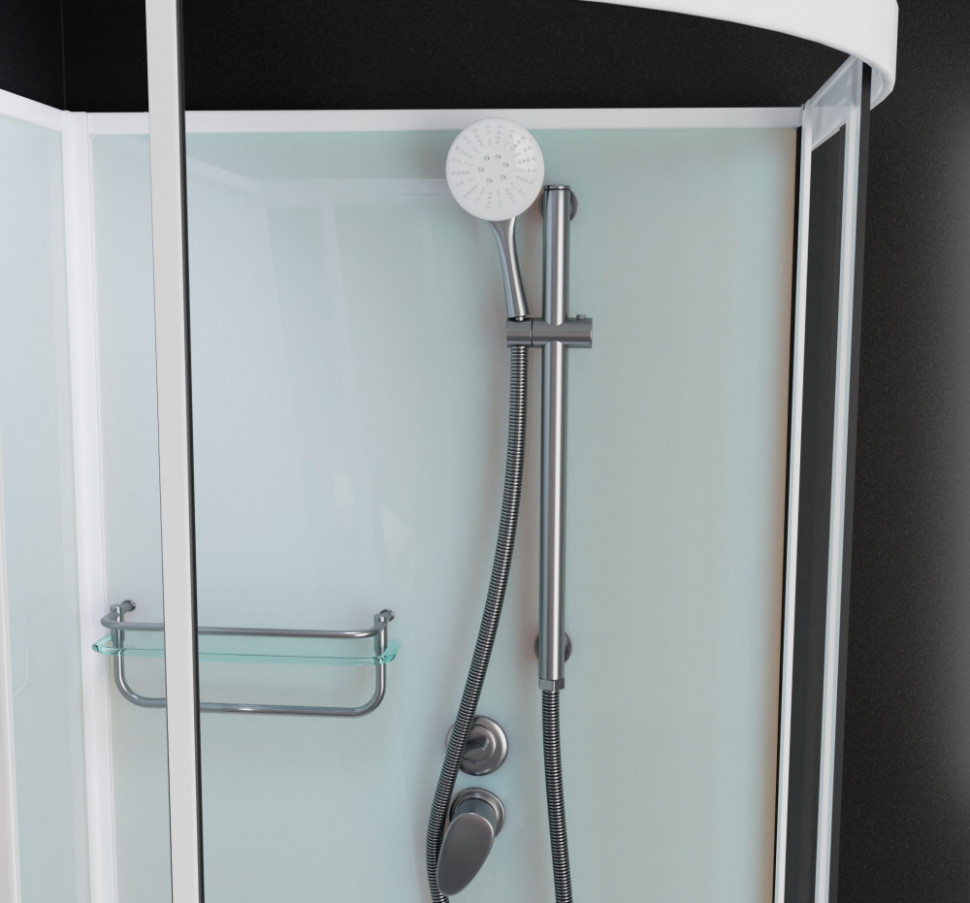 Душевая кабина Frank F409 М White без крыши матовое стекло 90x90 см, 20004