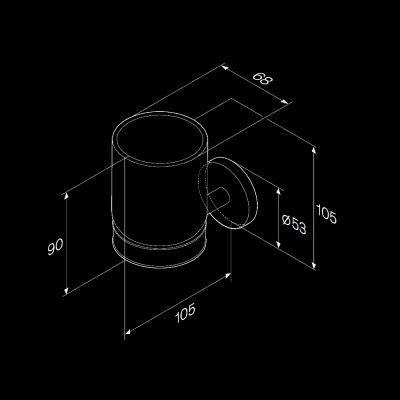 Стакан для зубных щеток настенный AM.PM X-Joy A85A34322 стеклянный, черный