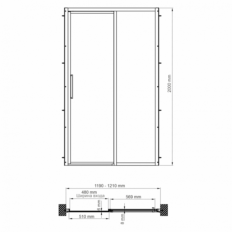 Душевая дверь Wasserkraft Lopau 32S05R